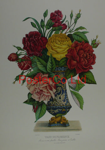 Vase de Florence - Jean Louis Prevost - Framed Print - 20"H x 16"W
