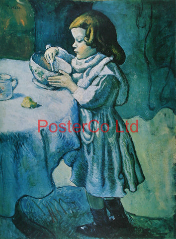 Le Gourmet (The Greedy Child) - Pablo Picasso (Blue Period) - Dyad Printing - Framed Print - 20"H x 16"W