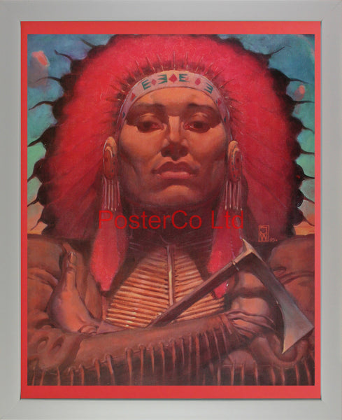 Indian warrior - Allen - Framed Print - 20"H x 16"W