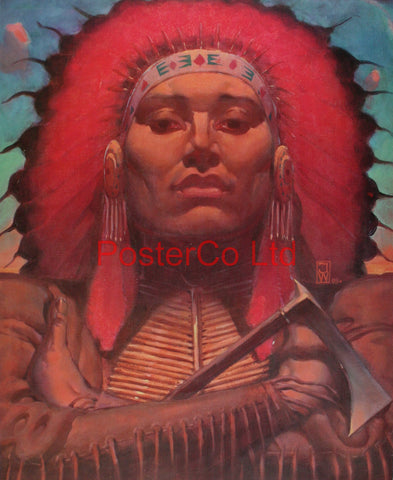 Indian warrior - Allen - Framed Print - 20"H x 16"W