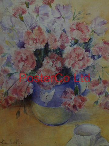 Carnations & Sweet peas - Karen Armitage - Framed Print - 20"H x 16"W