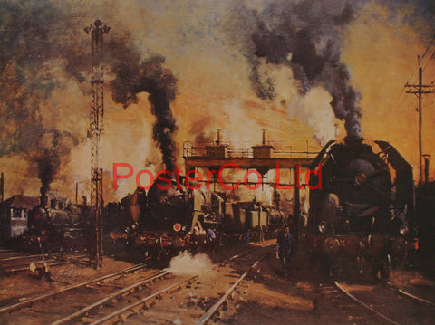 The age of Steam - Terence Cuneo - Framed Print - 16"H x 20"W