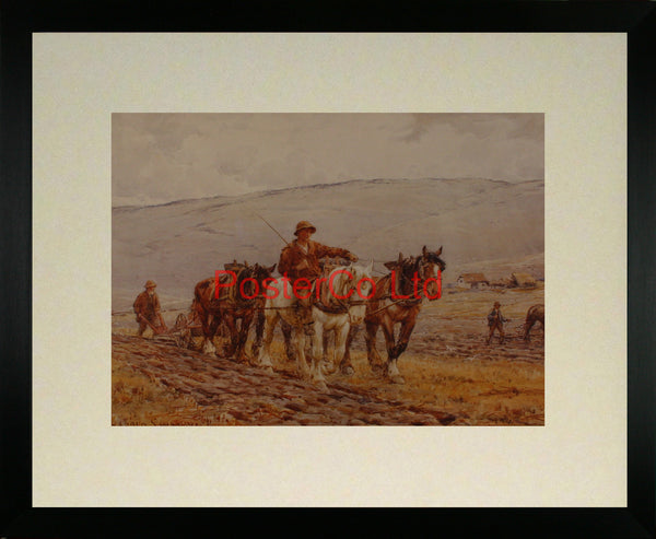 Driving a team - Jospeh Harold Swanwick - Framed Print - 16"H x 20"W