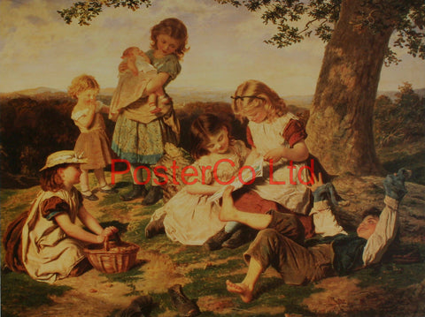 The childrens story book - Sophie Anderson - Framed Print - 16"H x 20"W