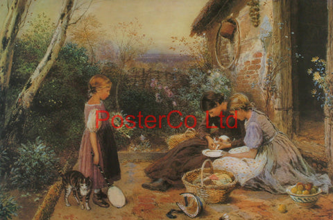 The new arrival - Myles Birket Foster - Framed Print - 16"H x 20"W