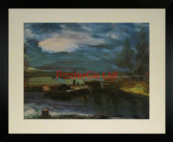 Barges on the Stour - John Constable - Framed Print - 16"H x 20"W