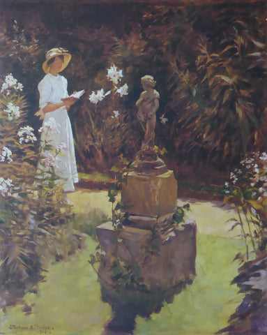 The Garden Figure by Stanhope Forbes 1857 1947 (1988 Venture Prints) (Genuine and Vintage)