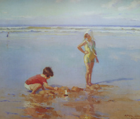 Childrern at the Beach Charles Garabed Atamain (1991 Felix Rosentiels Widow and Son) (Genuine and Vintage)