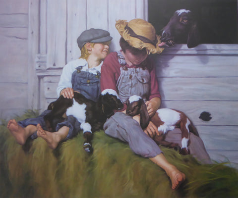 Kids and Kids (Children and Goats) Mark Arian (Genuine and Vintage)