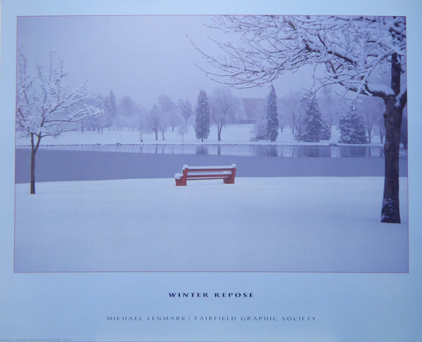 Winter Repose Michael Lenmark 1988 Fairfield Graphic Society (Genuine and Vintage) Crate3 B8