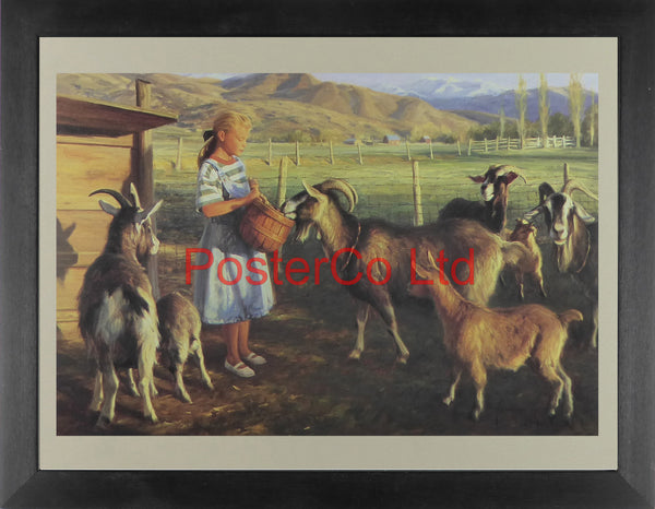 Brianne & The Goats - Robert Duncan - Artbeats 1991 - Framed Print - 12"H x 16"W