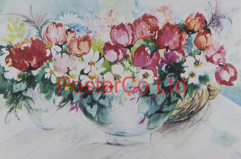 Spring Collection (Flowers) - Mary Jo Anzel - Artwork 1991 - Framed Print - 12"H x 16"W