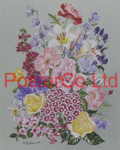 Bouquet of Flowers (1) - Leslie Greenwood - Framed Print - 16"H x 12"W