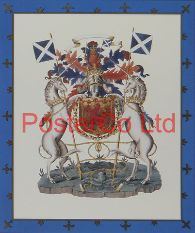 Scottish Heraldry or Coat of Arms - Framed Print - 16"H x 12"W