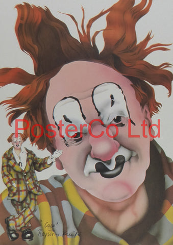 Coco (Clown) - Royston knipe - Framed Print - 16"H x 12"W