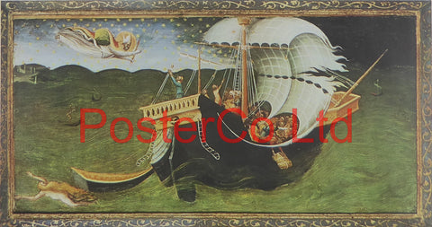 St Nicholas rebuking the tempest - Bicci Di Lorenzo - Framed Print - 12"H x 16"W