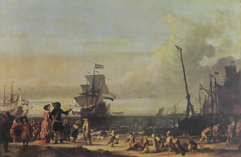 Dutch ships in the roads of Texel - Ludolf Backhuizen - Framed Print - 12"H x 16"W