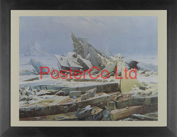 Arctic Shipwreck - Caspar David Friedrich	 - Framed Print - 12"H x 16"W