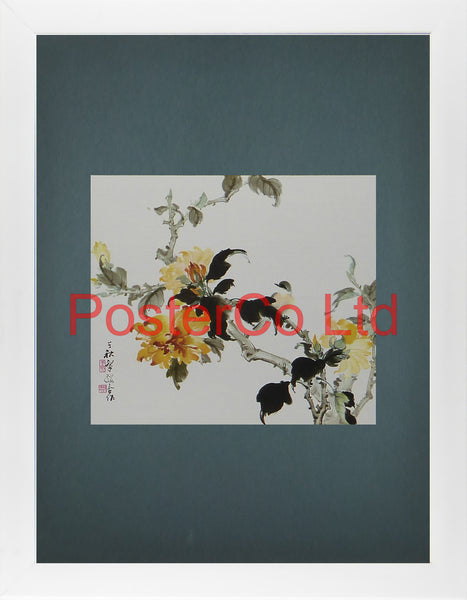 Blue Bird (Oriental Art) - Chow Chian-Chu & Chow Leung Chen-Ying - Framed Plate - 16"H x 12"W