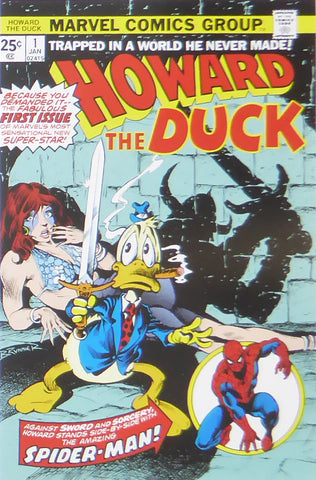 Howard the Duck with Spiderman (Marvel Comics)    Comic Cover Art
