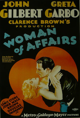 A Woman of Affairs John Gilbert / Greta Garbo  Movie Poster  