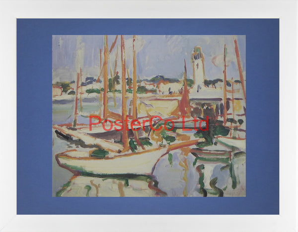 Boats at Royan - Samuel Peploe - Framed Print - 12"H x 16"W