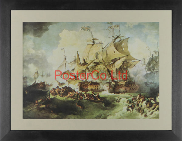 Battle of the First of June | Lord Howe's Action - (Chevron History series) - Framed Print - 12"H x 16"W