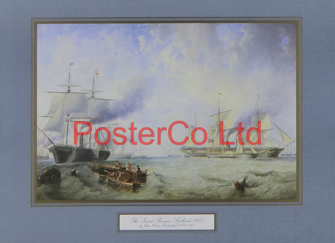 The Naval Review Spithead 1853 - John Wilson Carmichael - Felix Rose - Framed Print - 12"H x 16"W