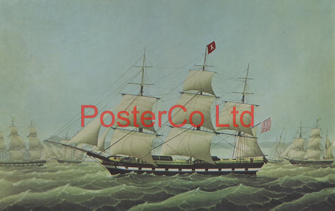 Full-Rigged Ship "Bremerhaven" Ex "Rochester" - Framed Print - 12"H x 16"W