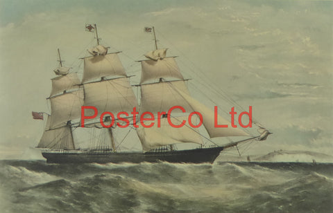 Clipper Ship "Swiftsure" 1326 Tons (Cream) - Framed Print - 12"H x 16"W