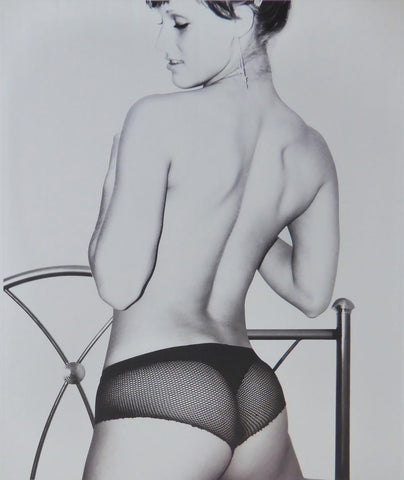 Back view of semi naked girl (black & white) (Glamour Shot)