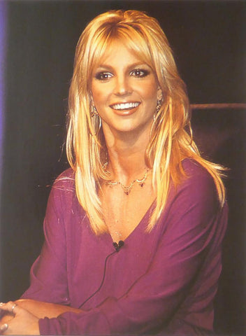 Britney Spears in purple dress