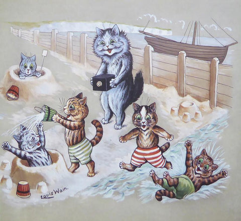 Cats at the seaside   Louis Wain
