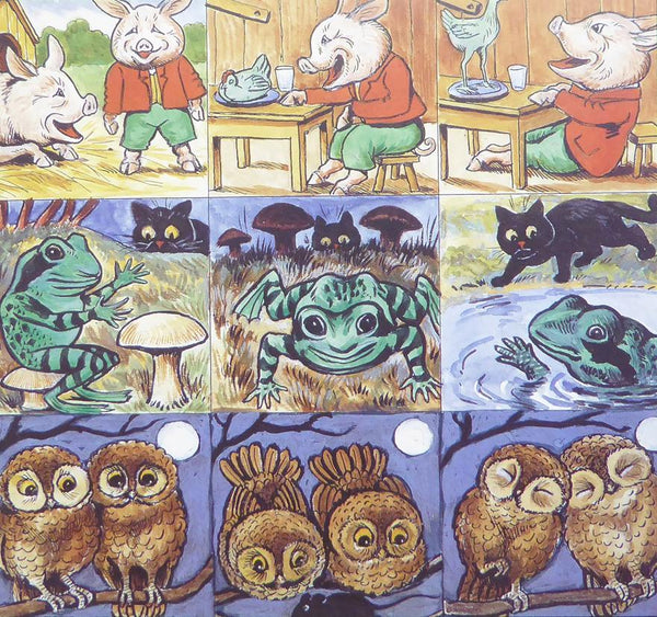 3 Pigs ,3 frogs & 6 owls   Louis Wain