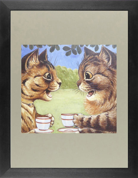 2 Cats having a cup of tea   Louis Wain