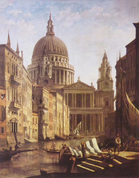 Capriccio with St Paul's Cathedral beside a Venetian Canal William Marlow