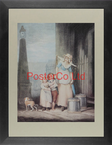 Cries of London - Milk below Maids - Francis Wheatley - Framed Print - 16"H x 12"W