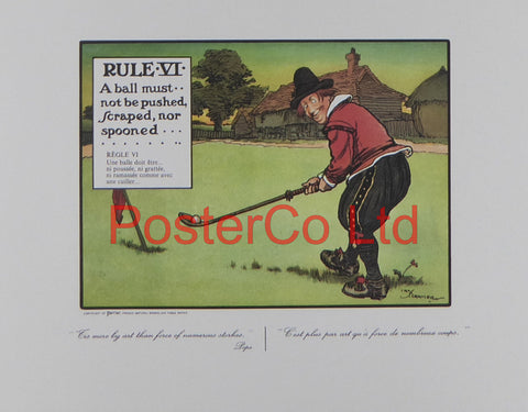Golf Rule VI - Charles Crombie - Framed Print - 12"H x 16"W