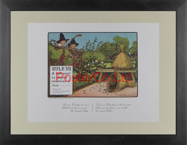 Golf Rule VII - Charles Crombie - Framed Print - 12"H x 16"W