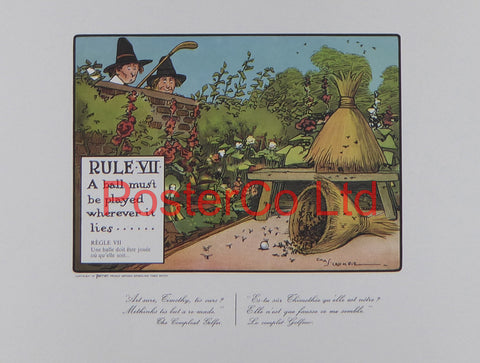 Golf Rule VII - Charles Crombie - Framed Print - 12"H x 16"W