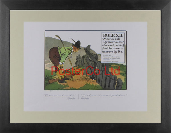 Golf Rule XII - Charles Crombie - Framed Print - 12"H x 16"W