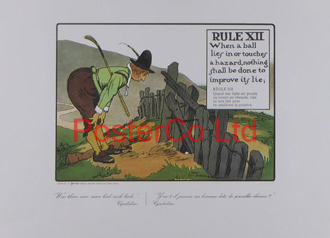 Golf Rule XII - Charles Crombie - Framed Print - 12"H x 16"W