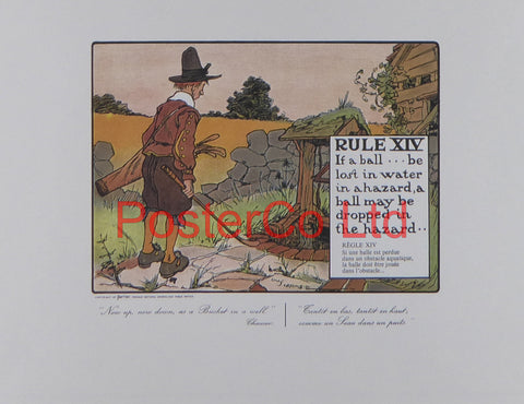 Golf Rule XIV - Charles Crombie - Framed Print - 12"H x 16"W