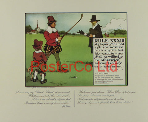 Golf Rule XXXIII - Charles Crombie - Framed Print - 12"H x 16"W