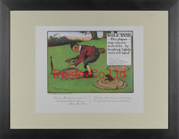 Golf Rule XVIII - Charles Crombie - Framed Print - 12"H x 16"W