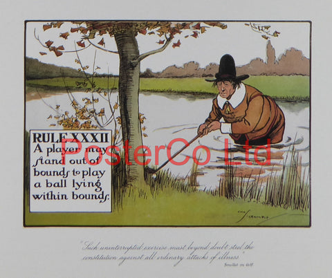 Golf Rule XXXII - Charles Crombie - Framed Print - 12"H x 16"W