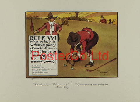 Golf Rule XVI - Charles Crombie - Framed Print - 12"H x 16"W
