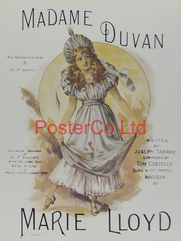 Madame Duvan - Marie Lloyd, Joseph Tabrar, Tom Costello - Felix Rose 1995- Framed Print - 16"H x 12"W