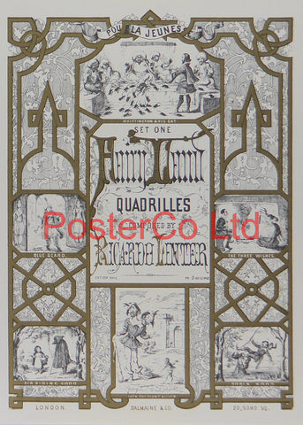 FairyLand Quadrilles Composed by Ricardo Lenter - Sheet Music Art - Framed Print - 16"H x 12"W