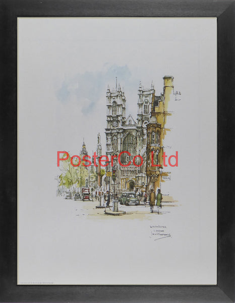Westminster Abbey - Jan Korthals - Donald Art 1965  - Framed Print - 16"H x 12"W